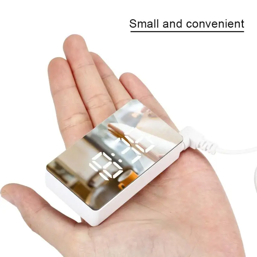 2020 мини светодиодные зеркальные цифровые настольные часы дисплей с датой и