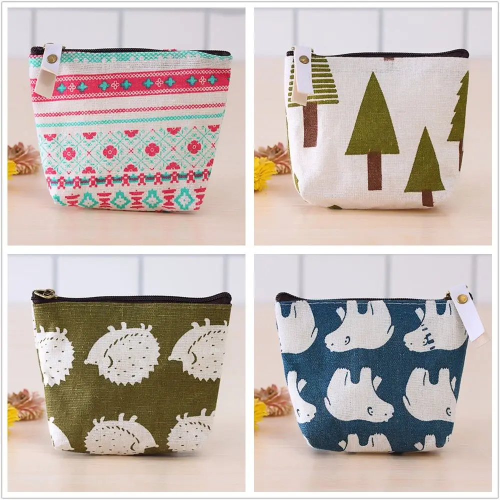 Cotton Linen Fabric Portable Women Coin Purse Travel Cosmetic Bag Fashion Wallet Storage Beauty Accessories Home Tools | Дом и сад