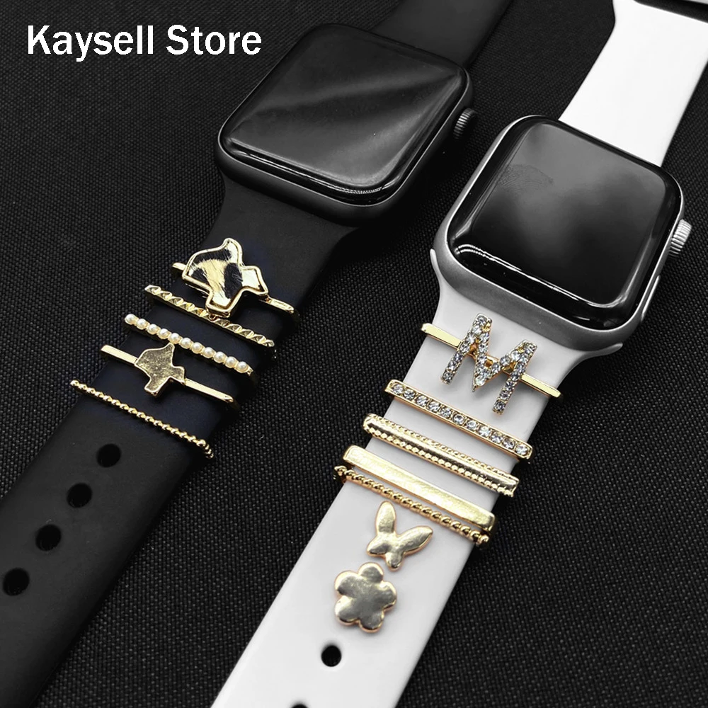 5 шт. декоративное кольцо для браслета Apple Watch силиконовый ремешок украшение