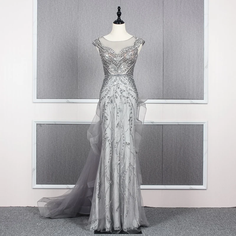 Женское вечернее платье JANCEMBER длинное с о вырезом и рукавом крылышком на молнии