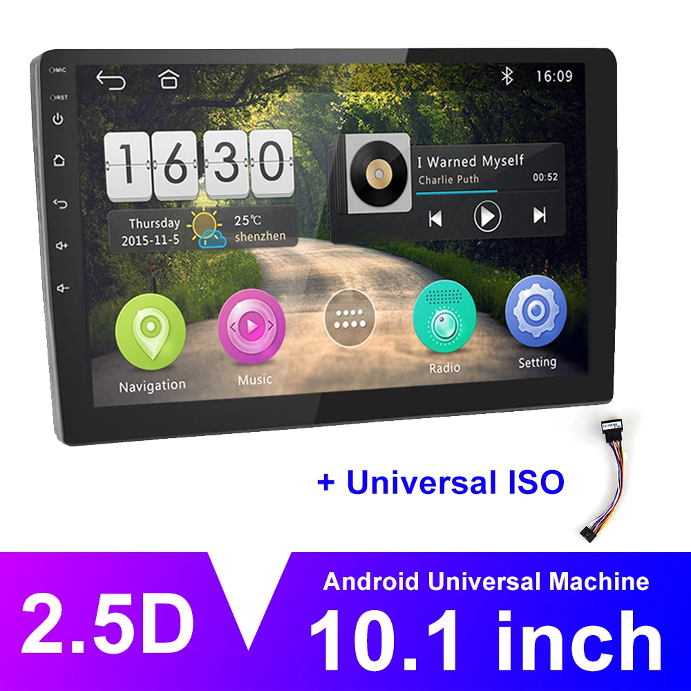 AMPrime Android автомобильный радиоприемник 10," 2 Din Автомобильный мультимедийный 2G+ 16G Авто Стерео Gps WiFi навигация Bluetooth видео плеер камера заднего вида