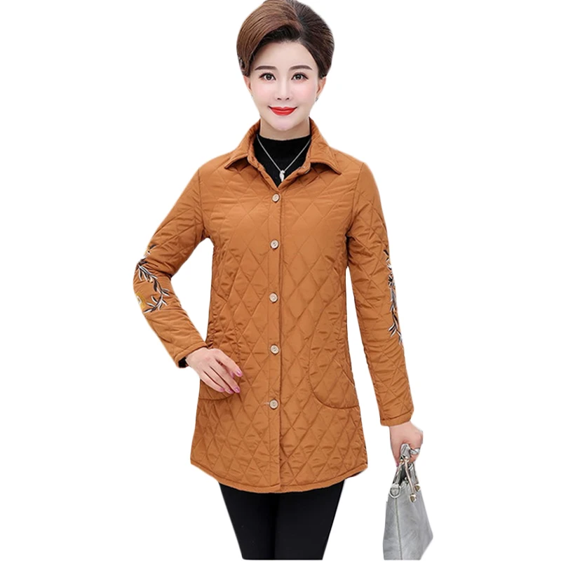 Большие размеры для женщин среднего возраста плюс хлопок теплые рубашки осень