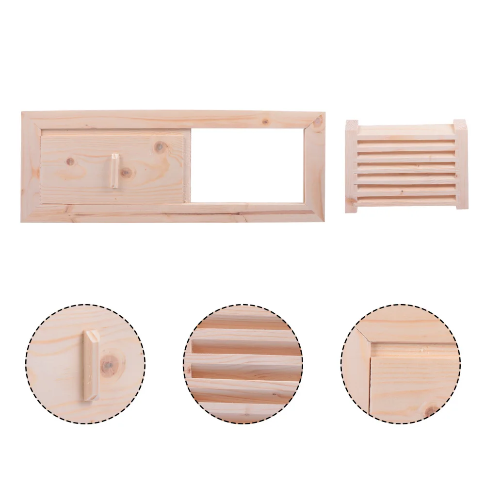 

1 Set Sauna Room Cedar Air Vent Blinds Grille Summer Sauna Ventilation Panel