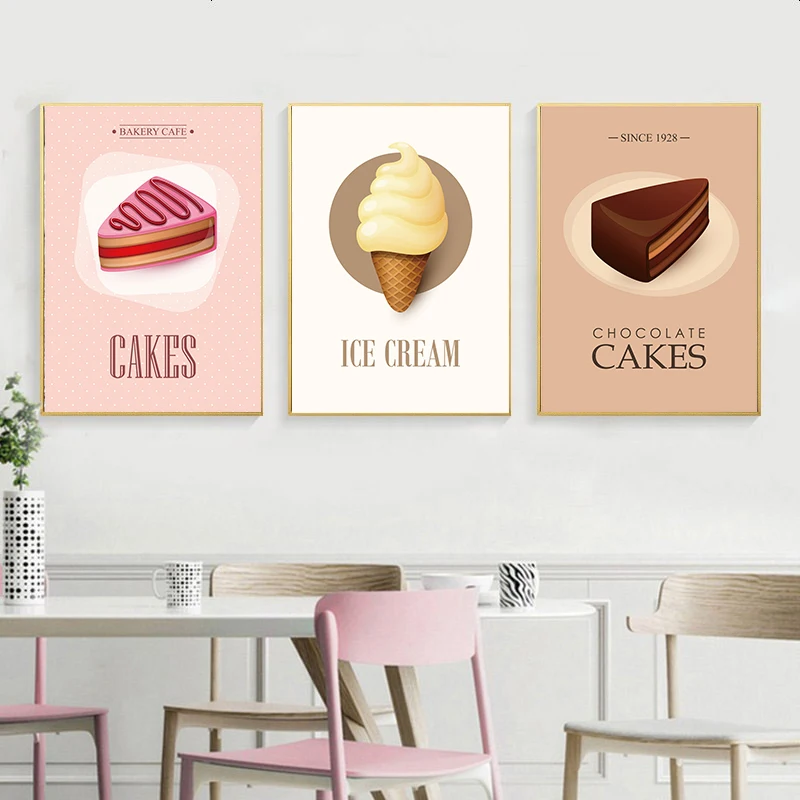 Акварельная еда торт конфеты леденец Цитата постеры печать в скандинавском