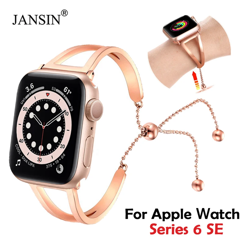 Ремешок из нержавеющей стали для Apple Watch регулируемый браслет iWatch SE band Series 6 5 4 3 2 1 38