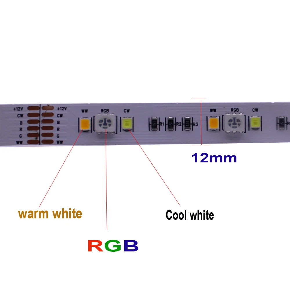 5 м RGBCCT 90led/M светодиодная лента 5050 RGB+ 2835 белый/теплый белый+ 2,4G RF RGBWC контроллер+ 12 В 6A мощность
