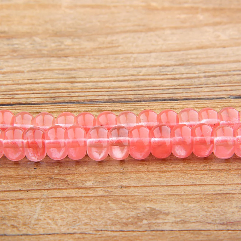 Natural Red watermelon tourmaline Gem Stone flat Polish Loose Spacer Rondelle Beads 4*6/5*8MM DIY For Jewelry Making Bracelet | Украшения и