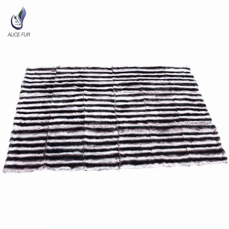 Заводская поставка Роскошное Одеяло из натурального меха шиншиллы кролика