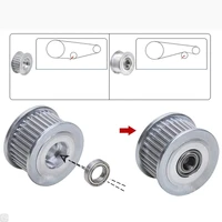 1pcs 24 teeth 5m aluminum idler timing pulley withwithout tooth slot width 16mm bore8mm for 15mm belt diy 3d printer