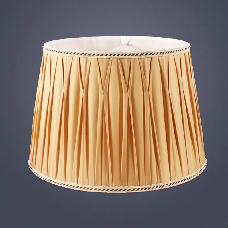 E27 Art lamp shades for table lamps  cloth beige  lampshade horn-rimmed chimney fabric pendant lamp shade