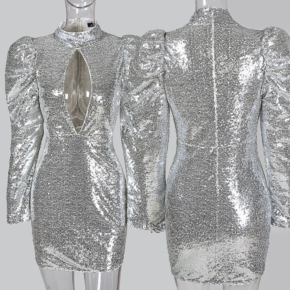 Официальное женское платье с блестками облегающее для вечеринки блестящее