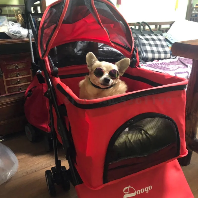Pet Stroller Light Folding Folding Cart Cat Dog Teddy Nest Basket Outdoor Travel Supplies