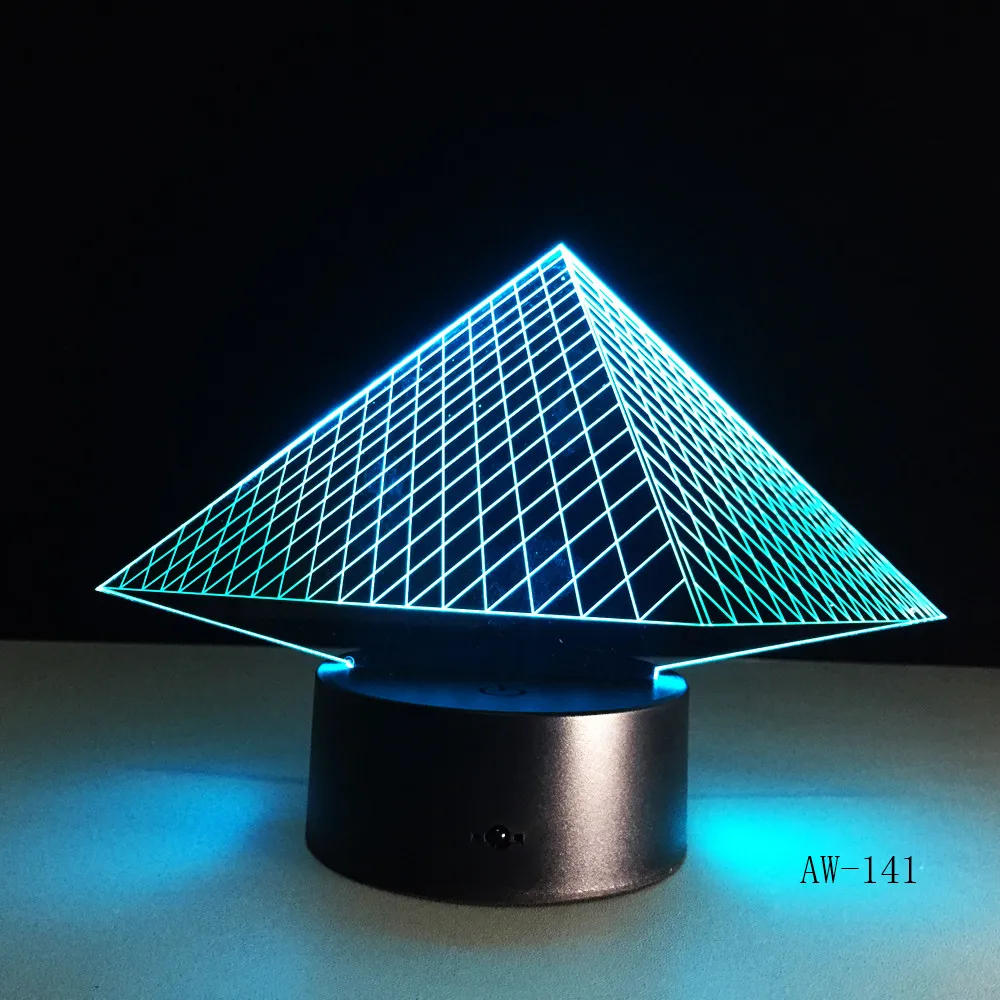 1 шт. 3D цветная перезаряжаемая модель пирамиды светодиодный Ночной светильник