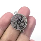 Цветочные Подвески, покрытые серебром, 26x20 мм, 10 шт.лот