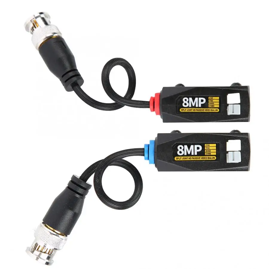 Пара 8MP аналоговый HD CVI / AHD TVI CVBS BNC передатчик витой пары с нажимным соединением