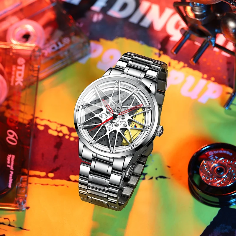 Часы NEKTOM мужские спортивные водонепроницаемые кварцевые с колесами | Наручные