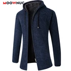 Кардиган MOOWNUC мужской с длинным рукавом, однотонный модный свитер, плотная Повседневная приталенная Классическая сохраняющая тепло шапка, весна-осень 2020