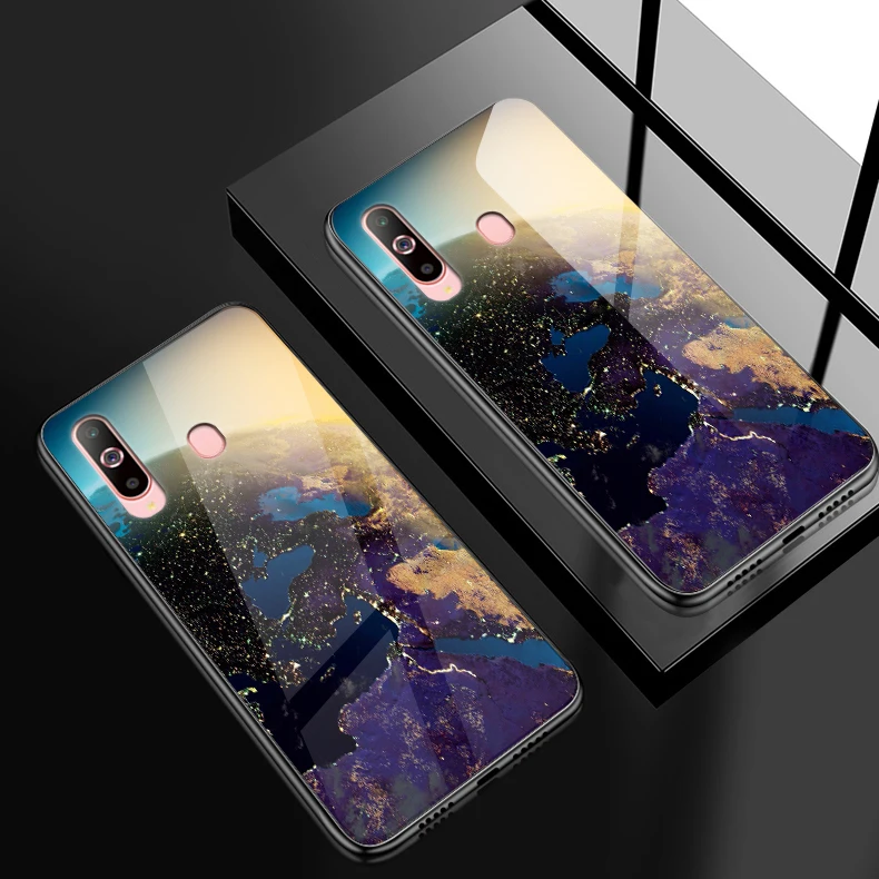 W308 Чехол для телефона для samsung Galaxy A10 A20 A30 A40 A50 A6S A70 A8S A80 A90 закаленное Стекло крышка J4Plus M10 M20 M30 Note9 жесткий корпус - Color: W308
