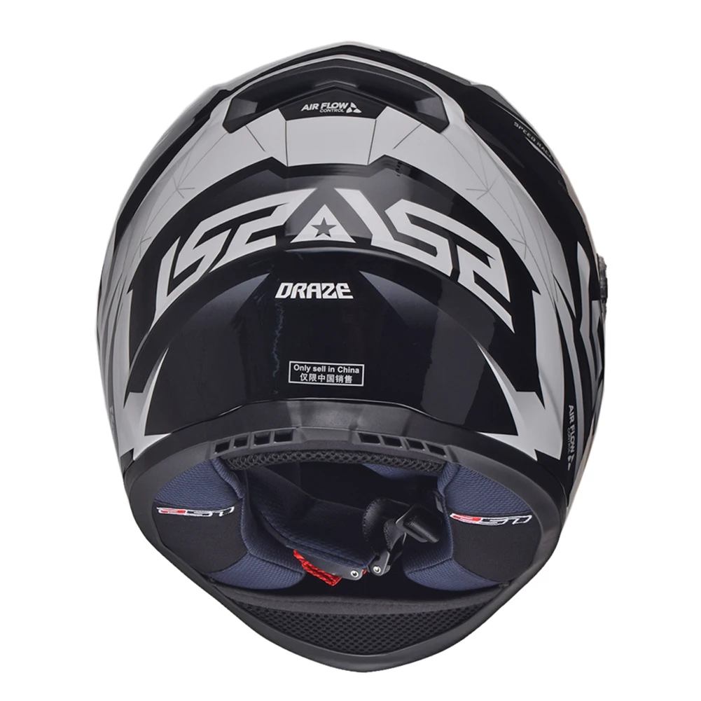 LS2 дренаж черный/белый полный лицо мото гоночный мотоциклетный шлем велосипед