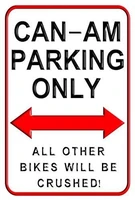 owesoe canam parking only outdoor decor 8x12 tin metal signs