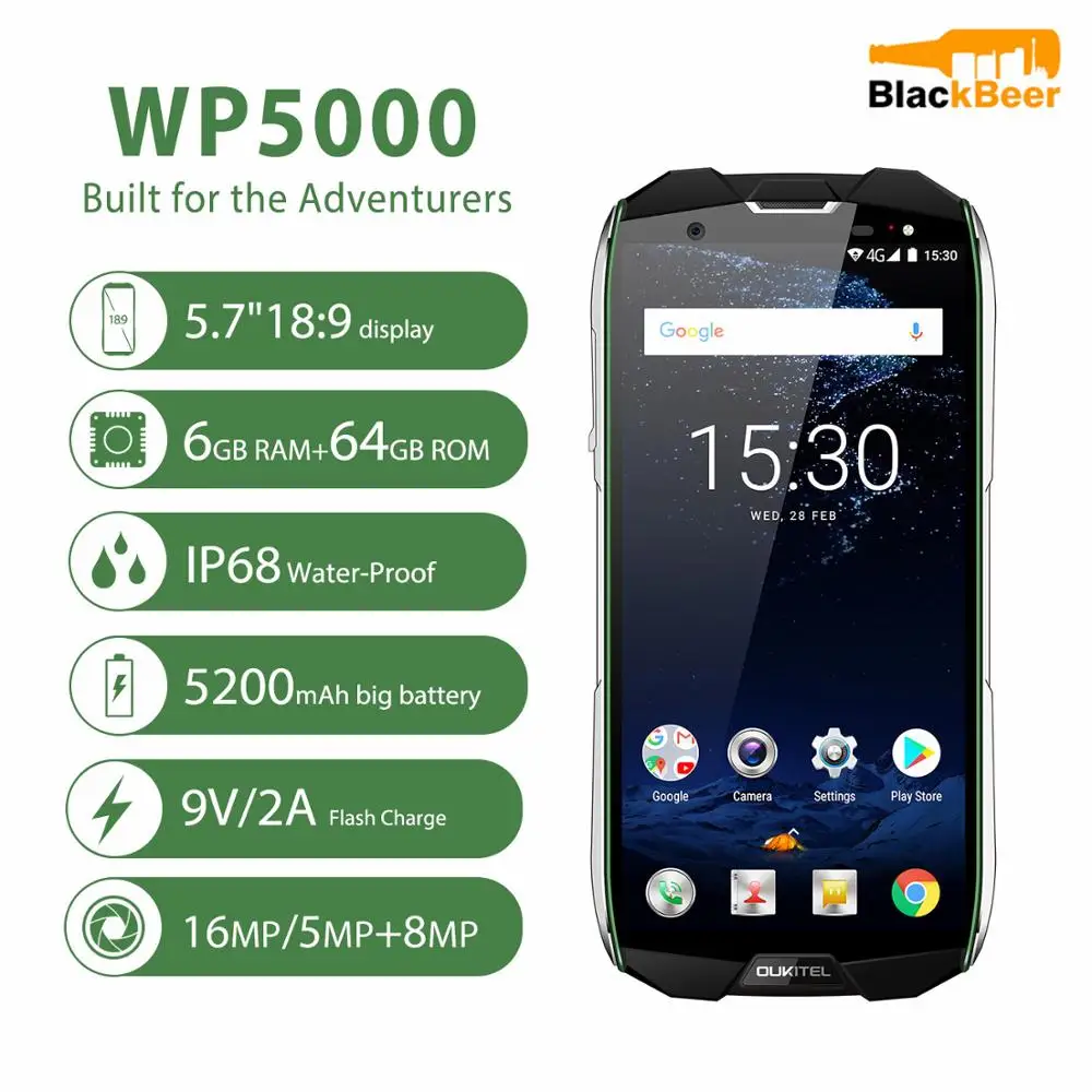 OUKITEL WP5000 Android 7 1 мобильный телефон IP68 Водонепроницаемый Восьмиядерный 5 &quot18:9