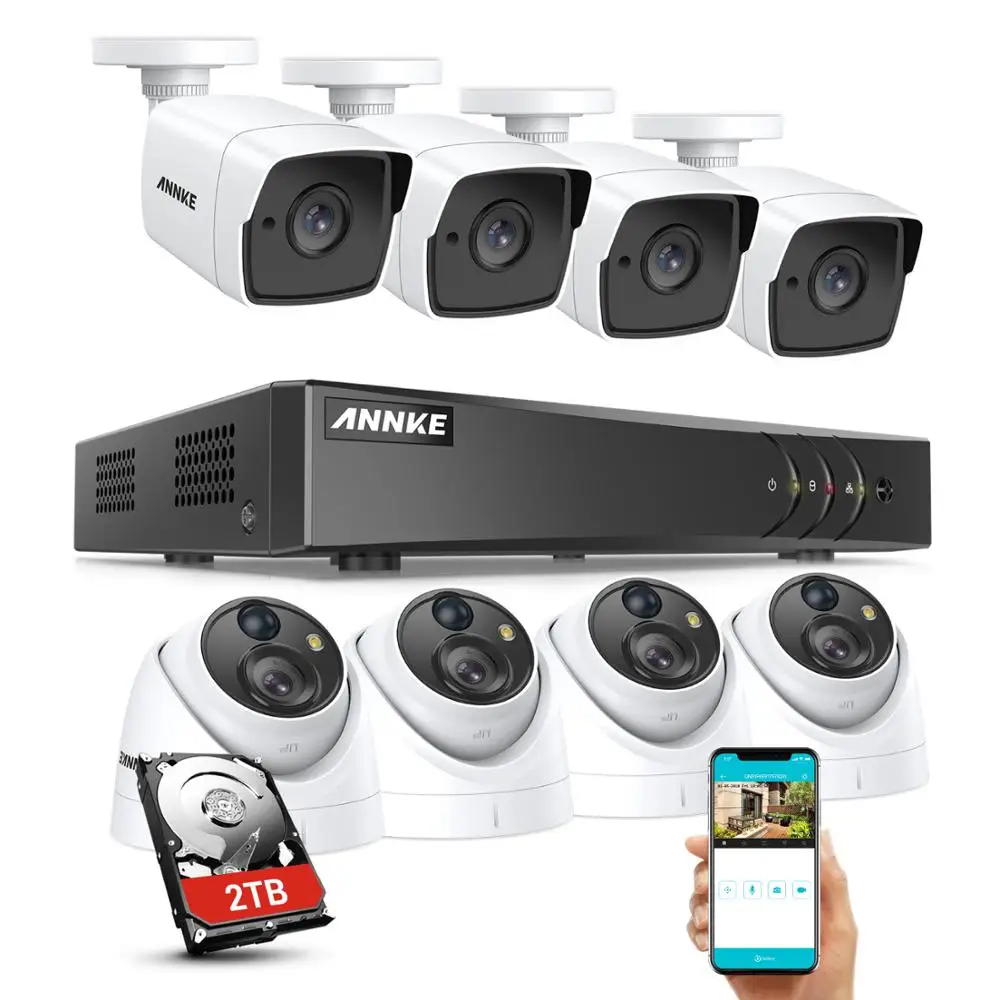 

Система видеонаблюдения ANNKE, 8 каналов, 5 МП, 5 МП, 5 в 1