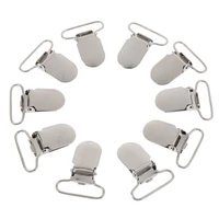high quality 10pcslot lead free metal hook pacifier suspender clips 25mm for jacket clothes accessories