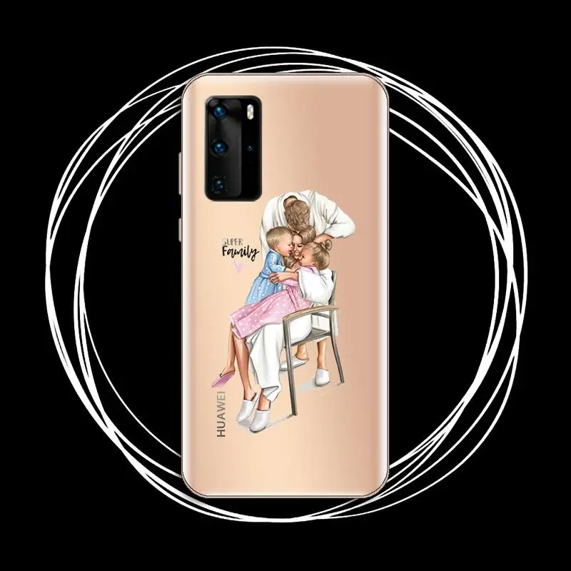 

Love family Mom and baby Phone Case Transparent for Huawei P honor 8 10i 20 30 40 smart 2019