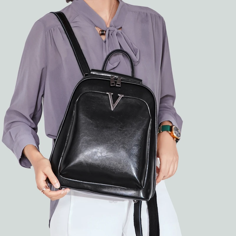 

2021 Women's Backpack Coffee/Brown Lady Elegant England Style Leather Cowhide Casual Luxury Women Brand HandbagsShoulder Bag