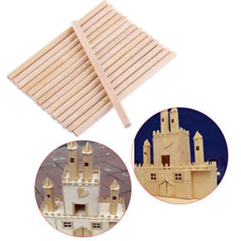 

50pc Creative Art Round Wooden Lollipop Lolly Sticks Cake Dowel For DIY Food Craft Toys Ice Mold Natural Wood Dessert Molds
