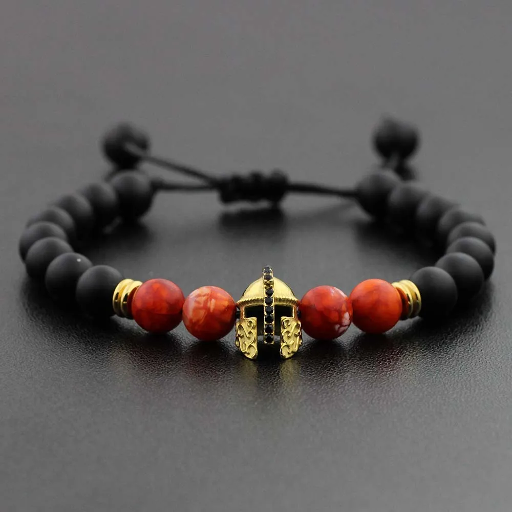 Браслет из нержавеющей стали в виде рыцаря спартанского воина | Украшения и