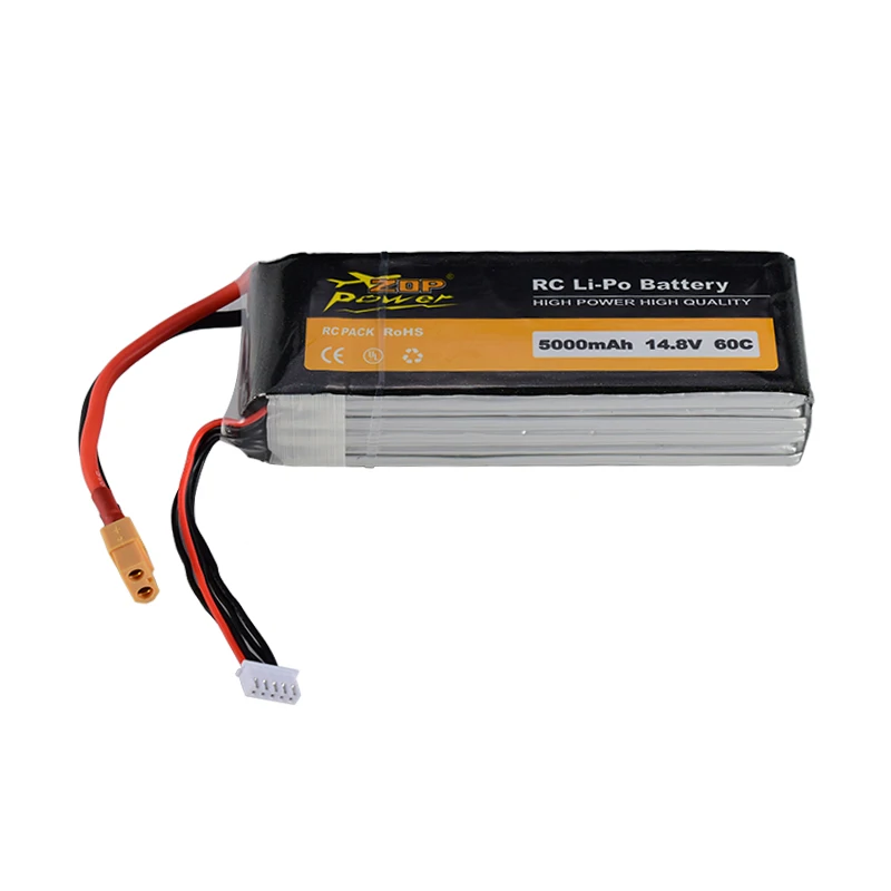

Hot Sale ZOP Power 14.8V 60C 5000mAh 4S Lipo Battery XT60 Plug Rechargeable for RC Racing Drone Quadcopter Helicopter Car Boat
