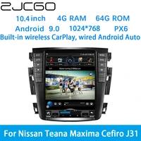 zjcgo car multimedia player stereo gps dvd radio navigation android screen system for nissan teana maxima cefiro j31 20032008
