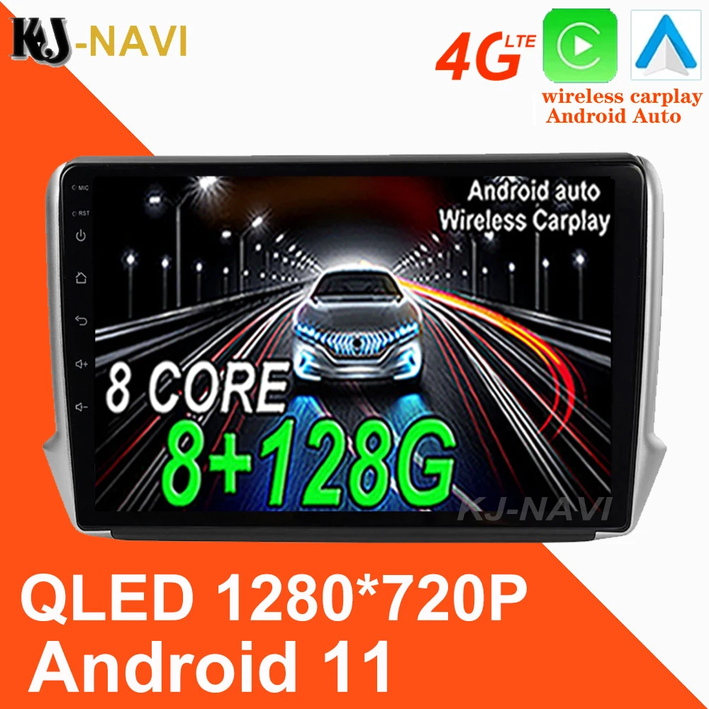 

Wirelees CARPLAY 8 + 128G Android авто для 2014 2015 2016 2017 2018 Peugeot 2008 Автомагнитола автонавигация Мультимедиа GPS WIFI