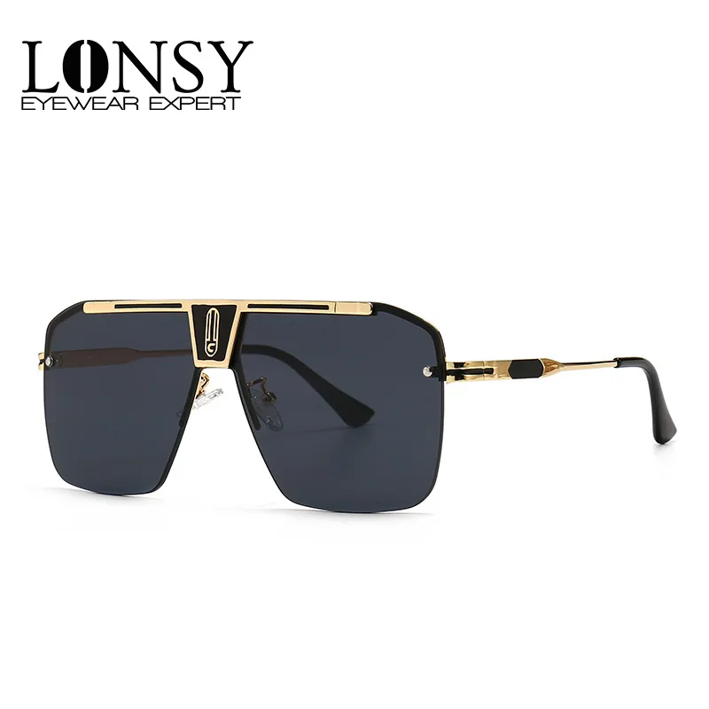 

Солнечные очки LONSY в стиле ретро для мужчин и женщин, роскошные модные брендовые дизайнерские солнечные очки квадратной формы в винтажном стиле
