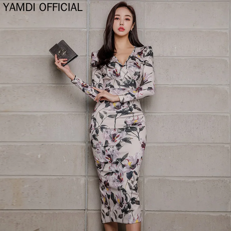 Женское винтажное платье с цветочным принтом и глубоким v образным