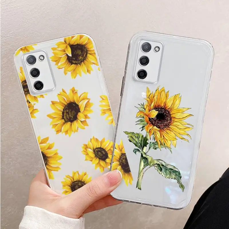 

Summer daisy flowers yellow Phone Case Transparent For oppo R17 R15 R11 R9 F11 A32 A39 K7 K5 S X PRO PLUS moible bag