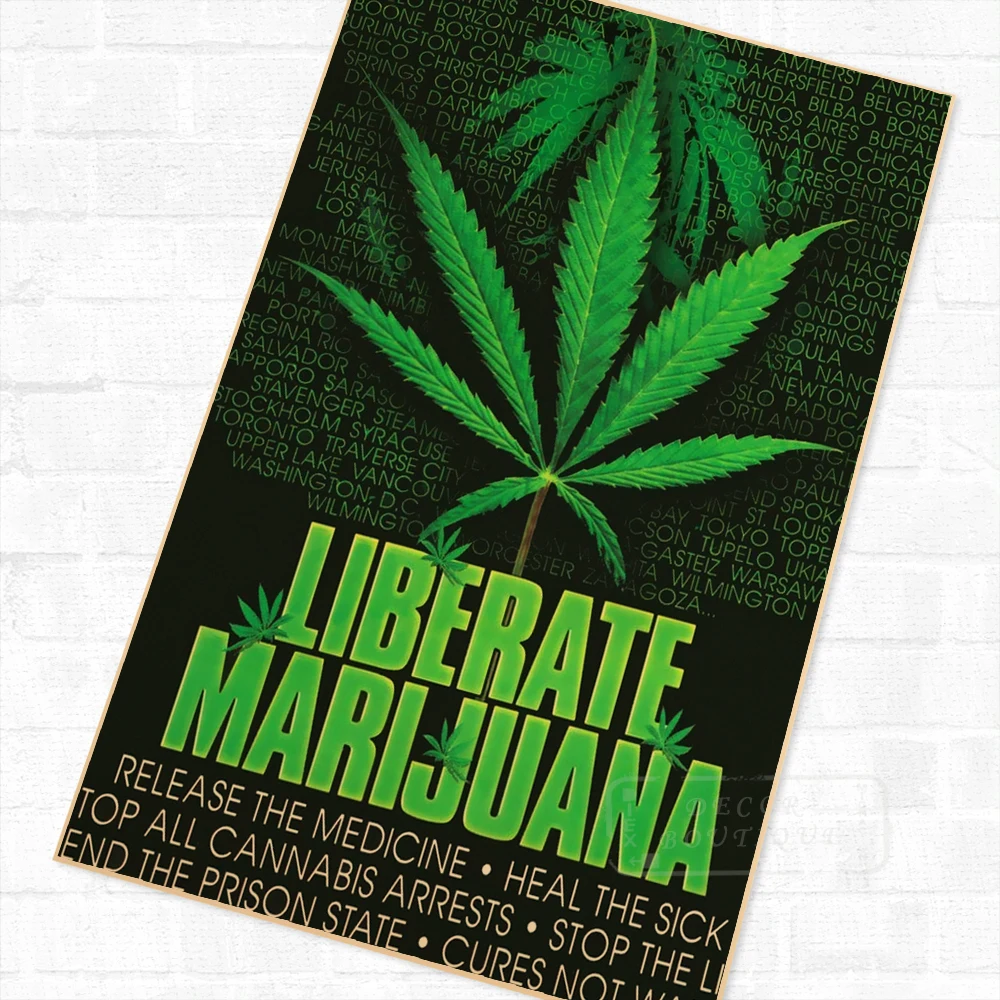 С надписью Keep Calm and Smoke Weed агитационных Винтаж плакат в стиле ретро из крафт бумаги
