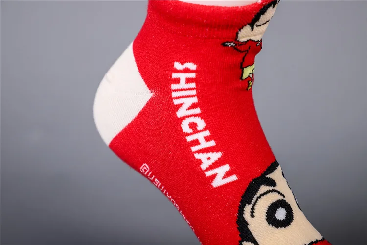 Аниме «курэен Син-тян»; принт Носки Nohara, химавари из Nowara Shnnosuke Тору Kazama Весна-осень милые с изображением забавного героя мультфильма; женские хлопковые носки