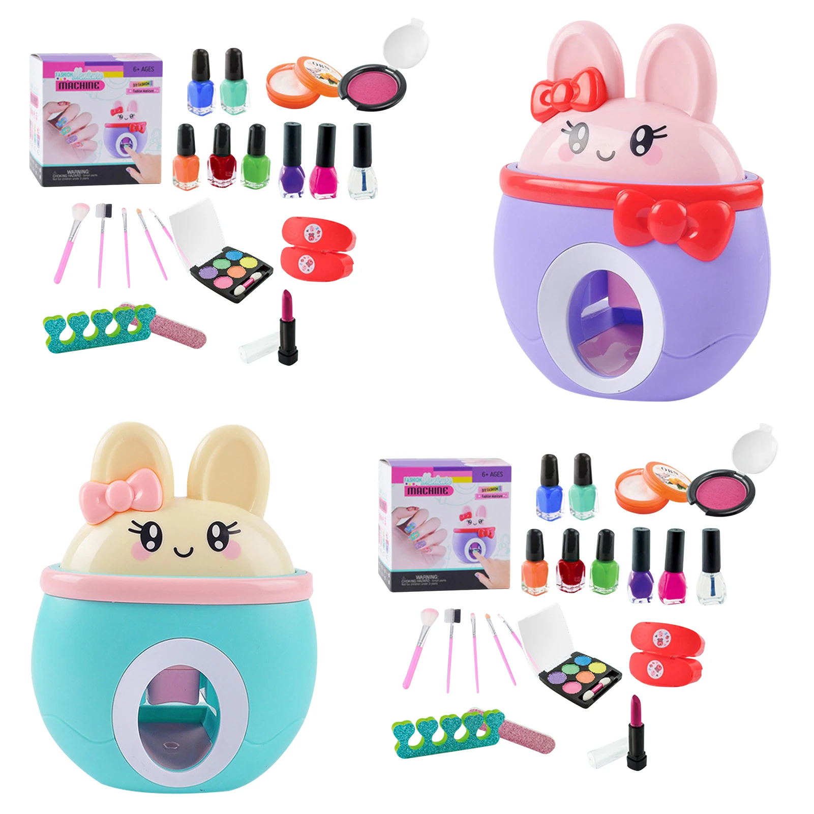 22Pcs/set Makeup Toys Kids Nail Art Kit Cute Pretend Play Set Stamper Perfect Gift For Girls Education | Красота и здоровье