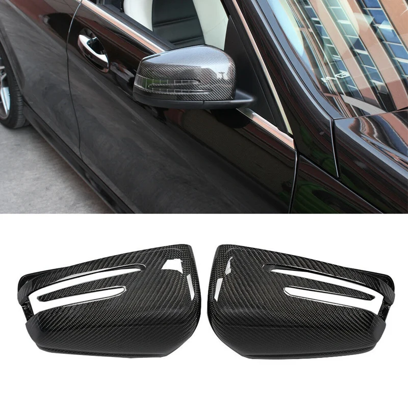 NewCarbon Fiber Rearview Mirror Housing Cover-Side Mirror Cover for Mercedes Benz W218 W221 W246 W117 W204 A45 S C 63 AMG
