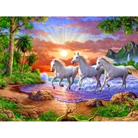 horse full drills diy paint wall decor for home animals jewel cross stitch handmade arts and crafts kits for adult diamond art