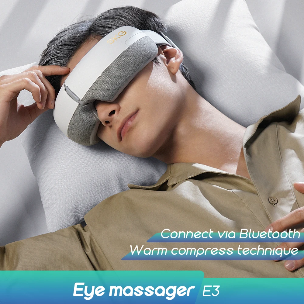 

Массажер для глаз SKG E3 Bluetooth, 5 режимов, инструмент для ухода за глазами, горячий компресс, безопасные подушки безопасности для кожи