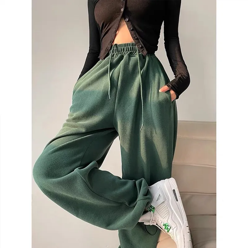 

Winter Clothes Women Casual Sweatpants Overalls Jogging Wide Leg Cargo Pant Grunge Tripp Baggy Trousers Y2k Aesthetic