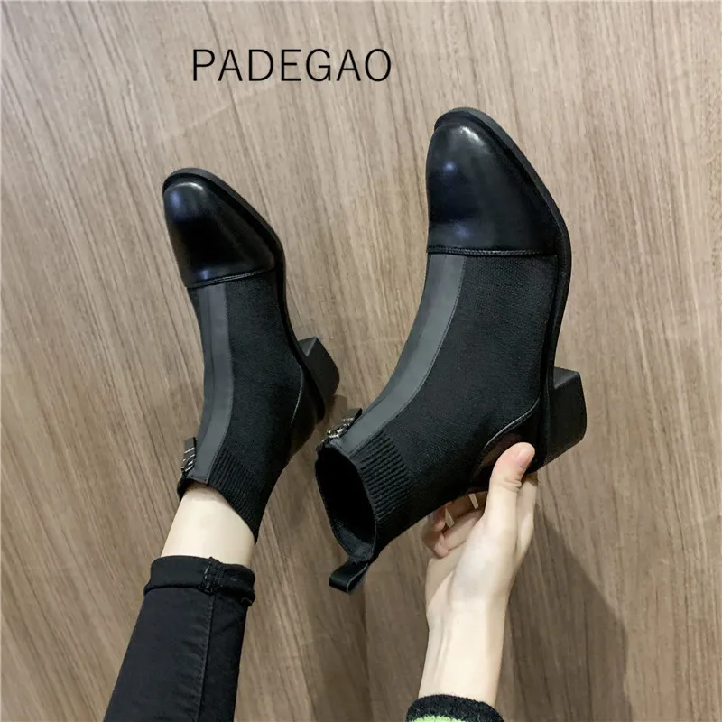 

Женские Ботинки, Ботильоны на молнии, пикантные, в Корейском стиле, весна-осень, 2020