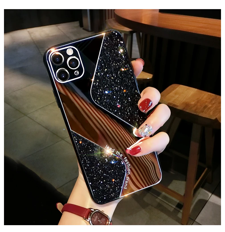 best case for iphone 12 pro max Bling Glitter Makeup Mirror Phone Case For iPhone 12 11 Pro MAX X XS XR 8 7 Plus SE 2 2020 Luxury Silicone Shockproof Cover best case for iphone 12 pro max