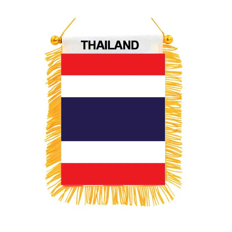 Таиландский Двухсторонний черный тканевый национальный флаг мини