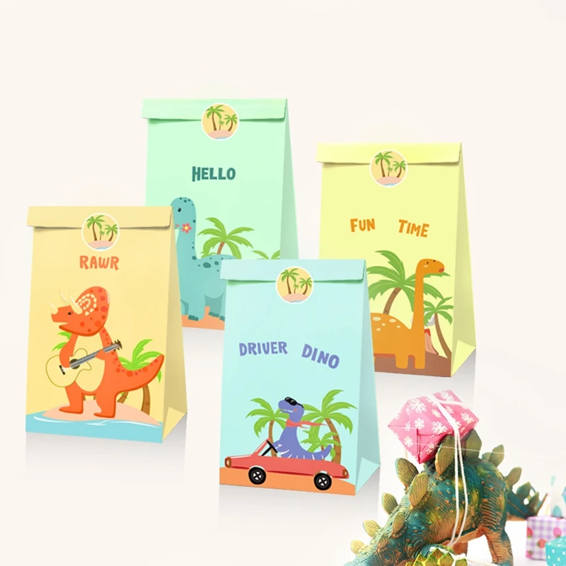 12 шт./лот динозавров вечерние мешочки конфеты лечить коробку детские подарочные