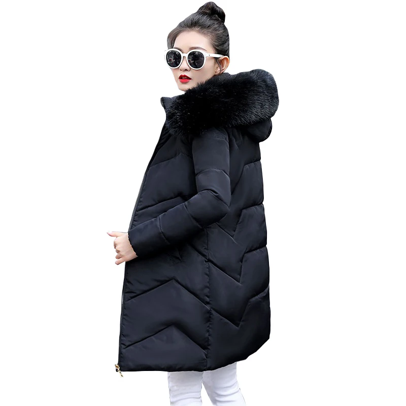 Зимнее женское пальто, зимняя женская куртка, s, плюс размер, 6XL, пальто, теплый женский пуховик, парка со съемным мехом и капюшоном, приталенная верхняя одежда