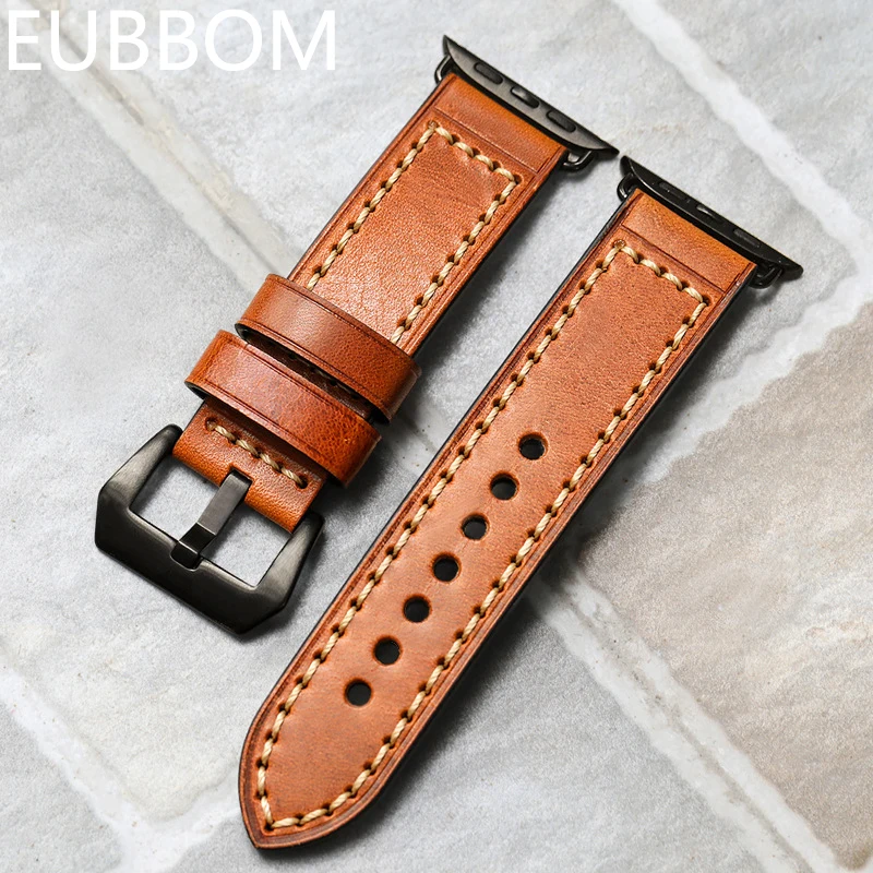 

Для наручных часов iwatch, ремешок с кожаным ремешком 44 мм 42 мм дерева Крем для кожи iPhone 6/2/1/5/4/3 поколения кожаный ремешок для наручных часов apple ...
